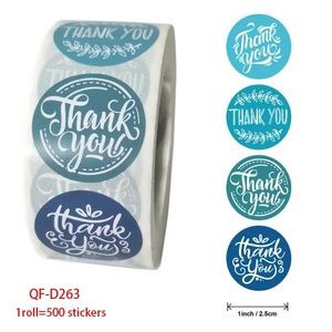 I Inch 500PCS Custom Thank You Label Sticker Roll